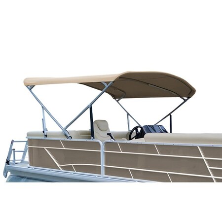 Eevelle 4 Bow Pontoon Bimini Top with Hardware 96in LONG, 54in HIGH, Fits 97in-103in Heather Beige SSE-544B103-HRB